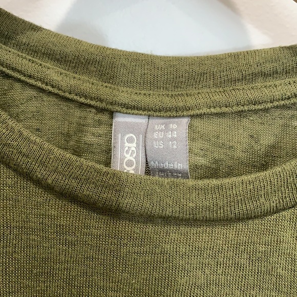 ASOS green tie detail tshirt - Picture 3 of 4